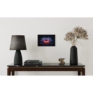 Ethereal neon bloom HD metal wall art print 8 x 12 inches